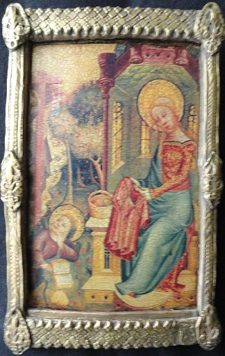 Mary knitting sweater for Jesus